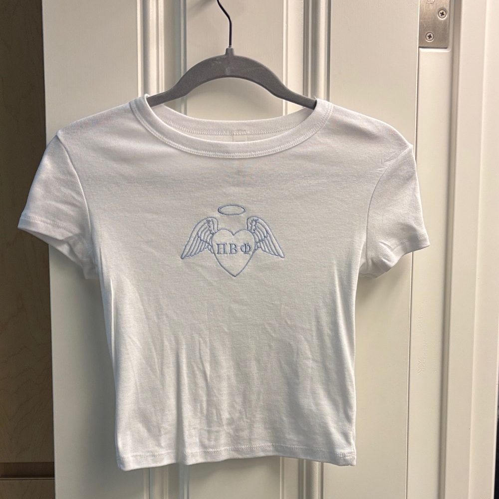Pi Beta Phi White Angel Wings Baby T-Shirt